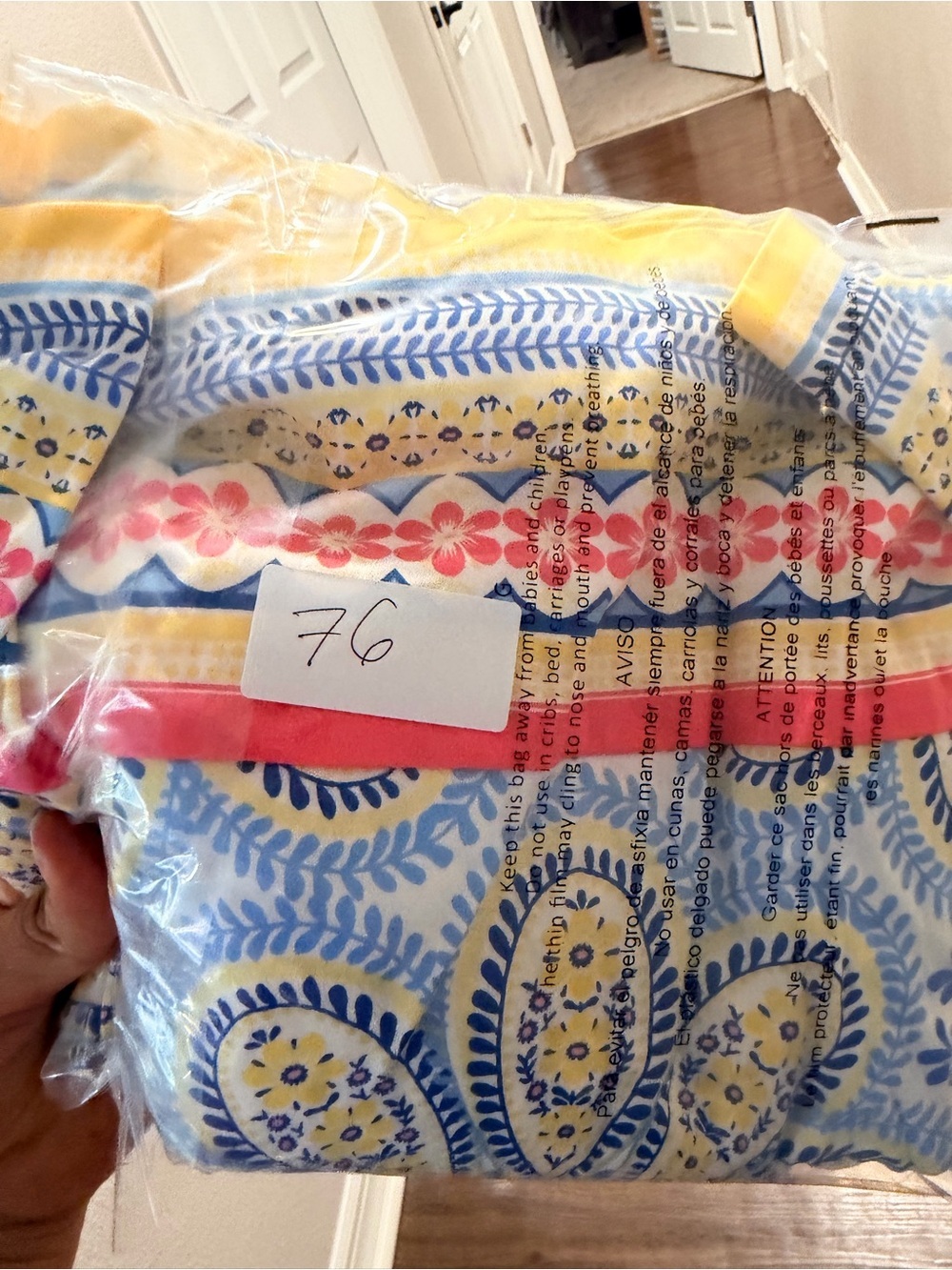 London Times Yellow and Blue Printed Dress - Picture 8 of 8